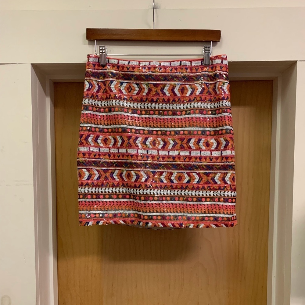 Banana Republic Pinky Orange Sequence Skirt Size 6